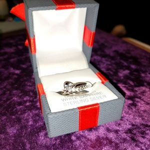 Solid Sterling Silver with Lab Created White Sapphires